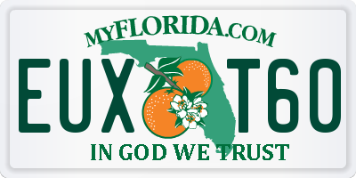FL license plate EUXT60