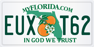 FL license plate EUXT62