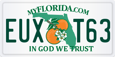 FL license plate EUXT63