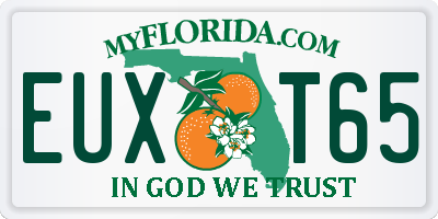 FL license plate EUXT65