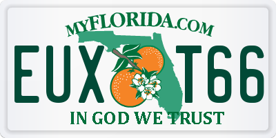 FL license plate EUXT66