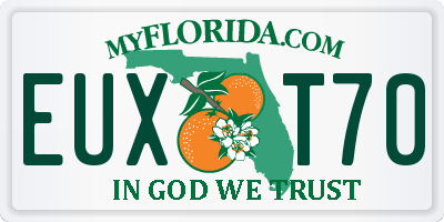 FL license plate EUXT70