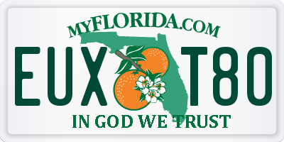 FL license plate EUXT80