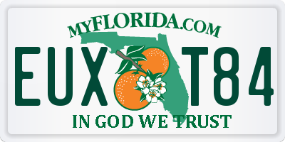 FL license plate EUXT84