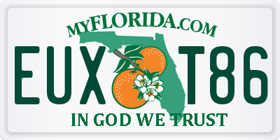 FL license plate EUXT86