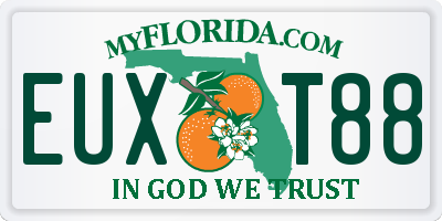 FL license plate EUXT88