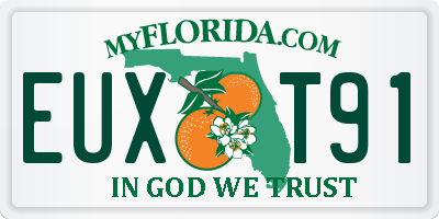 FL license plate EUXT91