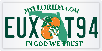 FL license plate EUXT94