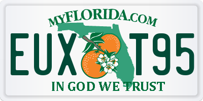 FL license plate EUXT95