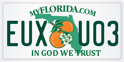 FL license plate EUXU03
