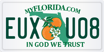 FL license plate EUXU08
