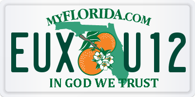 FL license plate EUXU12