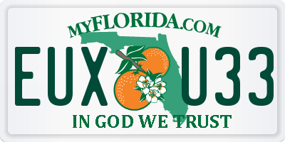 FL license plate EUXU33