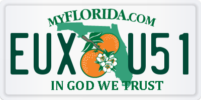 FL license plate EUXU51