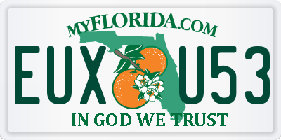 FL license plate EUXU53