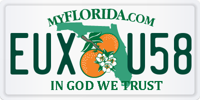 FL license plate EUXU58