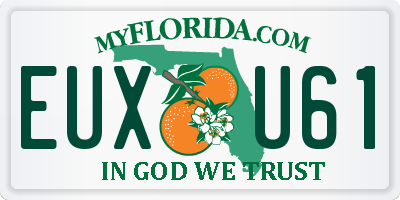 FL license plate EUXU61