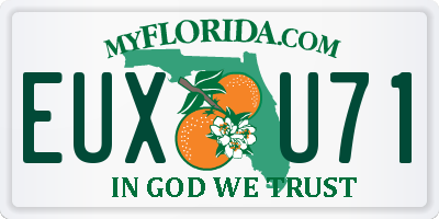 FL license plate EUXU71