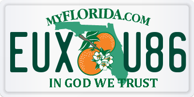 FL license plate EUXU86