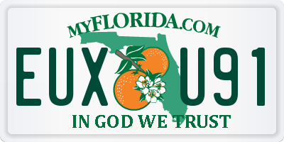 FL license plate EUXU91