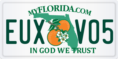 FL license plate EUXV05