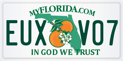 FL license plate EUXV07