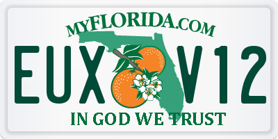 FL license plate EUXV12
