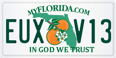 FL license plate EUXV13