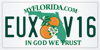 FL license plate EUXV16