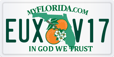 FL license plate EUXV17
