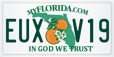 FL license plate EUXV19
