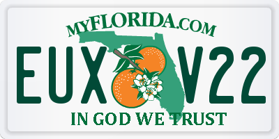 FL license plate EUXV22