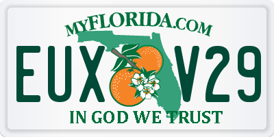 FL license plate EUXV29
