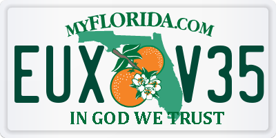 FL license plate EUXV35
