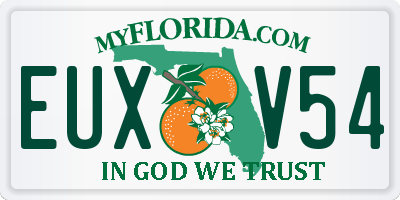 FL license plate EUXV54