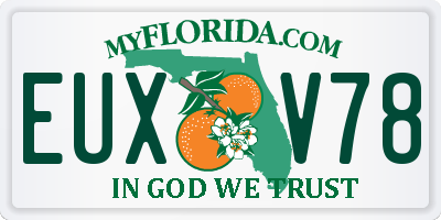 FL license plate EUXV78