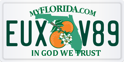 FL license plate EUXV89