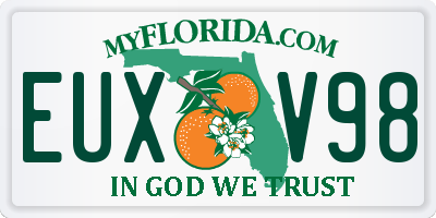 FL license plate EUXV98