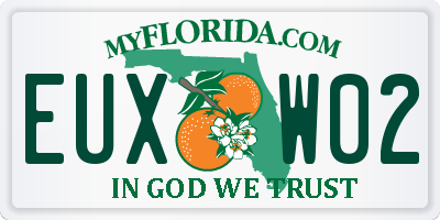 FL license plate EUXW02