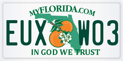 FL license plate EUXW03