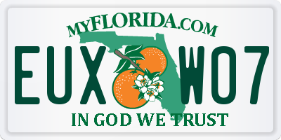 FL license plate EUXW07