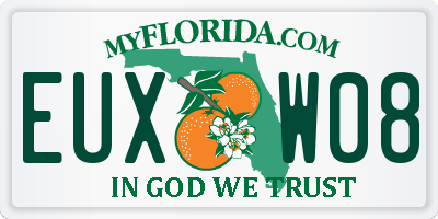 FL license plate EUXW08