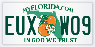 FL license plate EUXW09