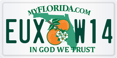 FL license plate EUXW14