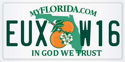 FL license plate EUXW16