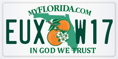 FL license plate EUXW17