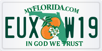 FL license plate EUXW19