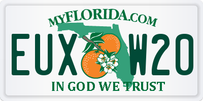 FL license plate EUXW20