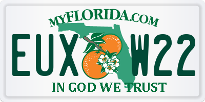 FL license plate EUXW22