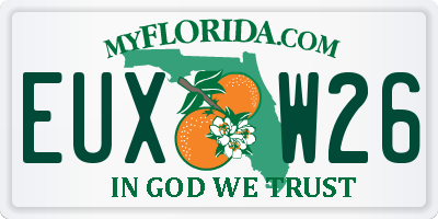 FL license plate EUXW26
